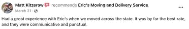 Eric's moving AND delivery Logo
