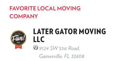 Later Gator Moving LLC Logo